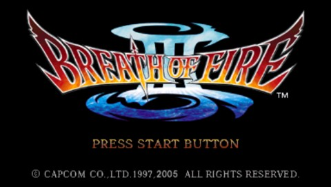 Breath of Fire 3 title screen for PSP